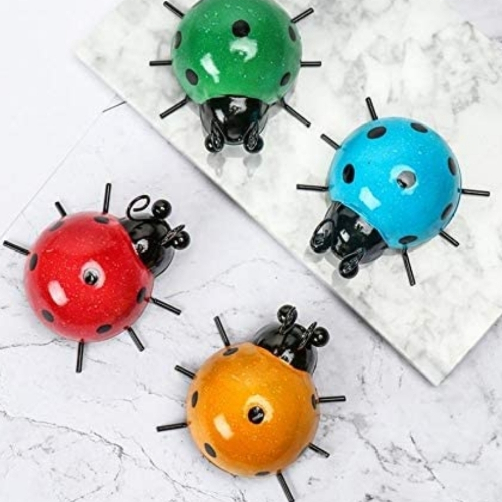 Outdoor Decorations for Patio, Metal Ladybug Wall